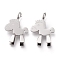 304 Stainless Steel Pendants, with Jump Ring, Wooden Horse, Stainless Steel Color, 20.5x16.5x7mm, Jump Ring: 4x0.6mm, 2.8mm Inner Diameter