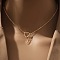 Heart Letter Brass Micro Pave Clear Cubic Zirconia Initial Lariat Necklaces, Golden, Letter U, 13.78~17.72 inch(35~45cm)