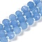Natural Dyed White Jade Beads Strands, Faceted, Rondelle, with Seed Beads, Cornflower Blue, 7.5~8x6.5mm, Hole: 1.4mm, about 45~46pcs/strand, 15.75''(40cm)