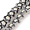Handmade Lampwork Beads Strands, Hand Drawn Beads, with Enamel, Star, Black, 12.5~13x12~12.5x6.5~7mm, Hole: 1.2mm, about 33pcs/strand, 14.61''(37.1cm)
