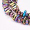 Electroplated Non-magnetic Synthetic Hematite Beads Strands, Nuggets, Multi-color Plated, 4~6x5~12x3mm, Hole: 0.7mm, about 100pcs/strand, 15.7 inch(40cm)