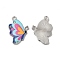 Alloy Enamel Pendants, Platinum, Butterfly Charm, Colorful, 24x16.5x2mm, Hole: 2mm