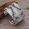 Colorful Iron Rhinestone Pattern Wide Cuff Bangles for Women, Light Gold, Marble Print, Inner Diameter: 2-1/2 inch(6.2cm), 48mm