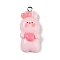 Resin Pendants, with Platinum Iron Loops, Rabbit, Lavender Blush, 32x14x8.5mm, Hole: 2mm