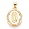 Brass Micro Pave Clear Cubic Zirconia Pendants, Cadmium Free & Lead Free, with Shell, Oval with Virgin Mary, Real 18K Gold Plated, 21x15.5x3mm, Hole: 5x3.5mm