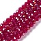 Baking Electroplate Glass Beads Strands, AB Color, Faceted, Round, FireBrick, 6x5mm, Hole: 1mm, about 80~85pcs/strand, 38~40cm