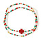 2Pcs Bohemian Glass Seed Beaded Stretch Bracelet Sets, Cross Bracelets for Women, Colorful, 6-1/2 inch(16.5cm)