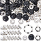 SUNNYCLUE 180Pcs 10mm Black Rhinestone Beads 8mm Rondelle Spacer Bead Bulk Polymer Clay Glass Silver Brass Pave Disco Ball Loose Beads for Jewelry Making Bracelets Necklace DIY Crafts Accessories