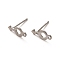 Non-Tarnish 304 Stainless Steel Studs Earrings, with 201 Stainless Steel Findings, Stainless Steel Color, 12.5x5.5mm, Hole: 1.2mm, Pin: 12x0.8mm