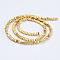 Electroplate Non-magnetic Synthetic Hematite Beads Strands, Frosted, Rectangle, Golden Plated, 4x2x2mm, Hole: 1mm, about 207pcs/strand, 15.5 inch(39.5cm)