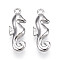 304 Stainless Steel Pendants, Sea Horse Charms, Anti-Tarnish, Stainless Steel Color, 17x6x3mm, Hole: 1.2mm