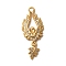 Brass Micro Pave Cubic Zirconia Pendants, Nickel Free, Real 18K Gold Plated, Angel & Fairy, 30x12x2.5mm, Hole: 1.8mm