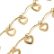 304 Stainless Steel Link Chains, with Spool, Soldered, Heart, Golden, 10x9x0.5mm, 5m/roll