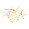304 Stainless Steel Flat Head Pins, Golden, 30x0.6mm, Head: 1.4mm