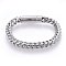 Tarnish Resistant 304 Stainless Steel Chain Bracelets, with Bayonet Clasps, Stainless Steel Color, 8-5/8 inch(22cm), 8x8mm