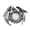 Natural Quartz Crystal Pendants, Rock Crystal Pendants, Dragon Charms, with Rack Plating Antique Silver Tone Alloy Findings, Cadmium Free & Lead Free, 40x48x12mm, Hole: 9x6mm