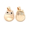 Brass & Glass & Cubic Zirconia Pendants, Cadmium Free & Nickel Free & Lead Free, Owl Charm, Real 18K Gold Plated, 16x12x3mm, Hole: 3.4x3.9mm