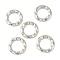 Non-Tarnish Hammered 304 Stainless Steel Linking Rings, Round Ring, Stainless Steel Color, 24.5x3.5mm, Inner Diameter: 15.5mm