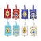 2Pcs 2 Style Handmade MIYUKI Round Rocailles Seed Loom Pattern, Rectangle Pendants, Mixed Color, 25x11x2mm, Hole: 2mm, 1Pc/style