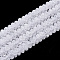 Synthetic Crackle Quartz Beads Strands, Rondelle, White, 6~6.5x3.5~4mm, Hole: 1.5mm, about 122pcs/strand, 15.5 inch