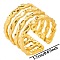 Multi-layer Stainless Steel Minimalist Open Cuff Ring for Unisex, Golden