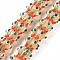 Transparent Handmade Bumpy Lampwork Beads Strands, Pumpkin, Pale Goldenrod, 9.5~10.5x12.5~13.5mm, Hole: 2mm, about 50pcs/strand, 20.08 inch(51cm)