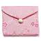 Chinese Style Floral Cloth Jewelry Storage Pouches, with Plastic Button, Rectangle Jewelry Gift Case for Bracelets, Earrings, Rings, Random Pattern, Pink, 7.5x8.5x0.3~0.7cm