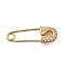 Brass Micro Pave Cubic Zirconia Pendants, Paper Clip, Nickel Free, Long-Lasting Plated, Real 18K Gold Plated, 27.5x9.5x4.5mm, Hole: 3mm