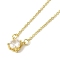 Brass with Glass Pendant Necklaces, Cable Chain Necklaces, Real 18K Gold Plated, Clear, 16.46 inch(418mm)