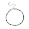 Rhinestone Tennis Bracelet, Brass Chain Bracelets with 304 Stainless Steel Clasps, Colorful, 7-1/4 inch(18.3cm)