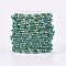 Handmade Glass Beaded Chains, Soldered, with Brass Findings, with Spool, Long-Lasting Plated, Real 18K Gold Plated, Cuboid, Sea Green, 4.5x2.5~3x2.5~3mm, 2mm, about 32.8 Feet(10m)/roll