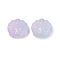 Transparent Glass Beads, Peking Opera Mask, Baking Paint, Light Steel Blue, 17x18x8mm, Hole: 1.2mm