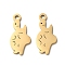 Ion Plating(IP) 304 Stainless Steel Pendants, Manual Polishing, Tortoise Charms, Golden, 18x8.5x1mm, Hole: 1.6mm