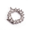 Brass Micro Pave Clear Cubic Zirconia Pendants, Ring, Platinum, 14.5x15.5x2.5mm, Hole: 0.8mm