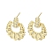 Double Horn Rack Plating Brass Micro Pave Cubic Zirconia Dangle Stud Earrings, Long-Lasting Plated, Lead Free & Cadmium Free, Real 18K Gold Plated, 27x21.5mm