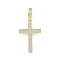 Brass Micro Pave Clear Cubic Zirconia Big Pendants, Cross, Lead Free & Cadmium Free, Long-Lasting Plated, Rack Plating, Real 18K Gold Plated, 38.5x24.5x2.5mm, Hole: 8.5x5.5mm