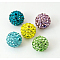 Polymer Clay Rhinestone Beads, Pave Disco Ball Beads, Grade A, Mixed Color, 8mm, Hole: 1.5mm