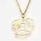 201 Stainless Steel Pendant Necklaces, with Cable Chains, Squirrel, Golden, 17.5 inch~17.9 inch(44.5~45.5cm), 1.5mm, Squirrel: 17.5x20x1mm