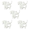201 Stainless Steel Pendants, Dog with Hollow Heart, Stainless Steel Color, 14x17x1mm, Hole: 1.4mm