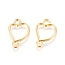 Zinc Alloy Links connectors, Open Back Bezel, For DIY UV Resin, Epoxy Resin, Pressed Flower Jewelry, Heart, Golden, 16x11x1.5mm, Hole: 1.5mm