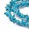 Synthetic Turquoise Beads Strands, Dyed, Starfish/Sea Stars, Blue, 13.5~14x13.5~14x4.5mm, Hole: 1mm, about 36~40pcs/strand, 14~14.5 inch