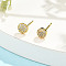 Flat Round Brass Micro Pave Clear Cubic Zirconia Stud Earrings, Rack Plating, Long-Lasting Plated, Lead Free & Cadmium Free, Golden, 5.5mm