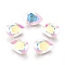 Glass Rhinestone Cabochons, Pointed Back Plated, Faceted, Teardrop, Crystal AB, 14x10x7mm