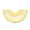 201 Stainless Steel Pendant Links, Laser Cut, PVD Vacuum Plating, Fan, Golden, 19.5x36x1mm, Hole: 1.2mm