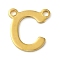 304 Stainless Steel Charms, Real 18K Gold Plated, Letter Charm, Letter C, 10x9.5x1mm, Hole: 1mm