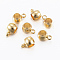 304 Stainless Steel Tube Bails, Loop Bails, Bail Beads, Barrel, Real 18K Gold Plated, 9x5x6mm, Hole: 1.8mm, Inner Diameter: 4mm