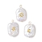 3Pcs 3 Styles Natural Baroque Pearl Keshi Pearl Pendants, with 304 Stainless Steel Flat Head Pins, Rectangle, Golden, 23.5~24.5x15~16x5~7mm, Hole: 2~2.5mm, 1pc/style