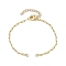 Brass Paperclip Chains Bracelet Makings, with 304 Stainless Steel Lobster Claw Clasps, Golden, 6-5/8 inch(16.7cm)