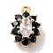 Eco-Friendly Brass Micro Pave Cubic Zirconia Charms, Cadmium Free & Lead Free, Real 18K Gold Plated, Flower, 11.5x7.5x4mm, Hole: 1mm