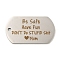 Non-Tarnish 201 Stainless Steel Pendants, Praise Message Charms, Oval with Word Charms, Stainless Steel Color, 49x28x2mm, Hole: 3mm